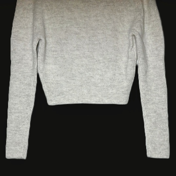 NWT Madewell Alpaca-Blend Mockneck Puff Sleeve Sweater in Light Heather Gray XXS - Picture 11 of 16